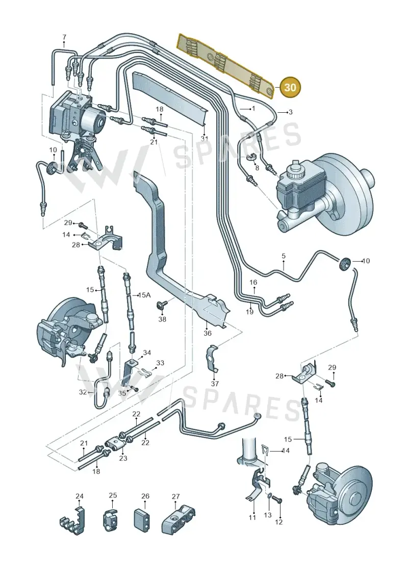 3C2611716 — Audi A3 Sportback (2008-2013) diagram 412611200, position 30