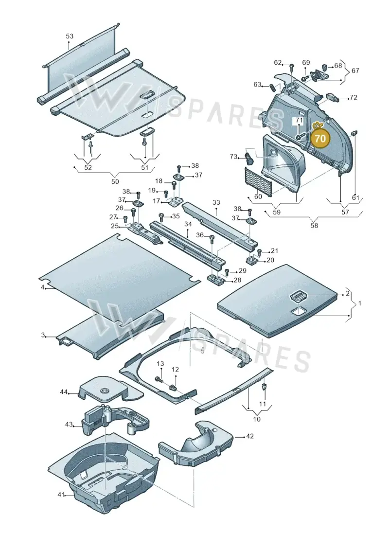 3C98671602ZZ — Audi RS4 Av. qu. 4.2 (2012-2015) diagram 636863900, position 70