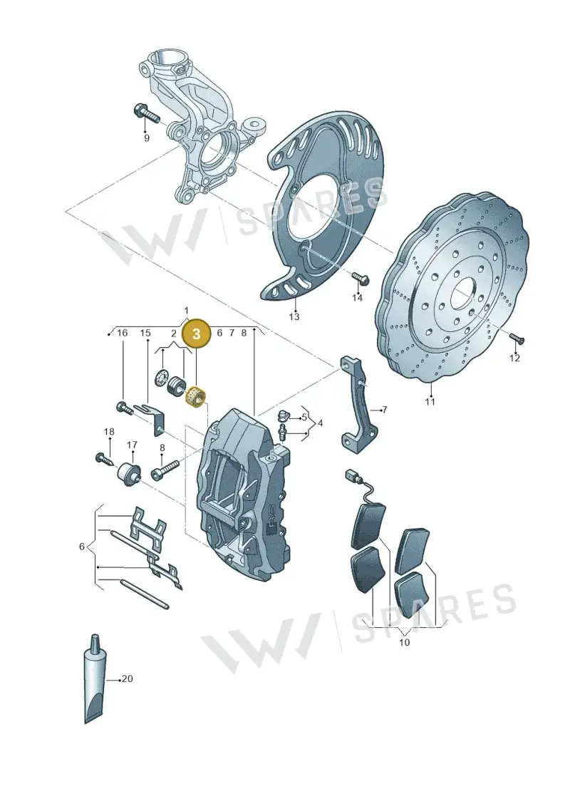 3D0698472 — Audi RS3 Limousine (2017-2020) diagram 764615500, position 3