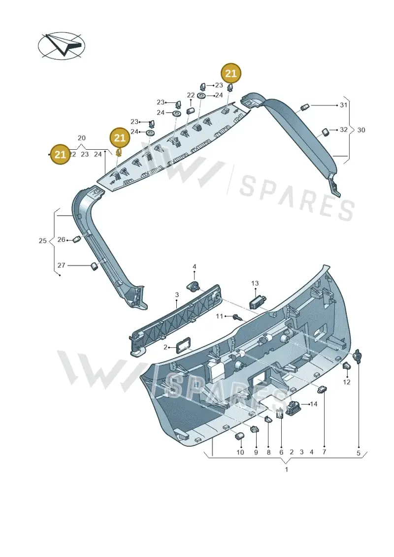 3D0867276 — Audi Q8 e-tron (2018-2020) diagram 586867900, position 21