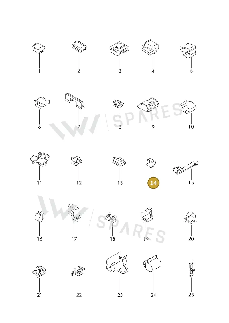 3D0971741 — Audi 1J0 platform diagram 198977300, position 14