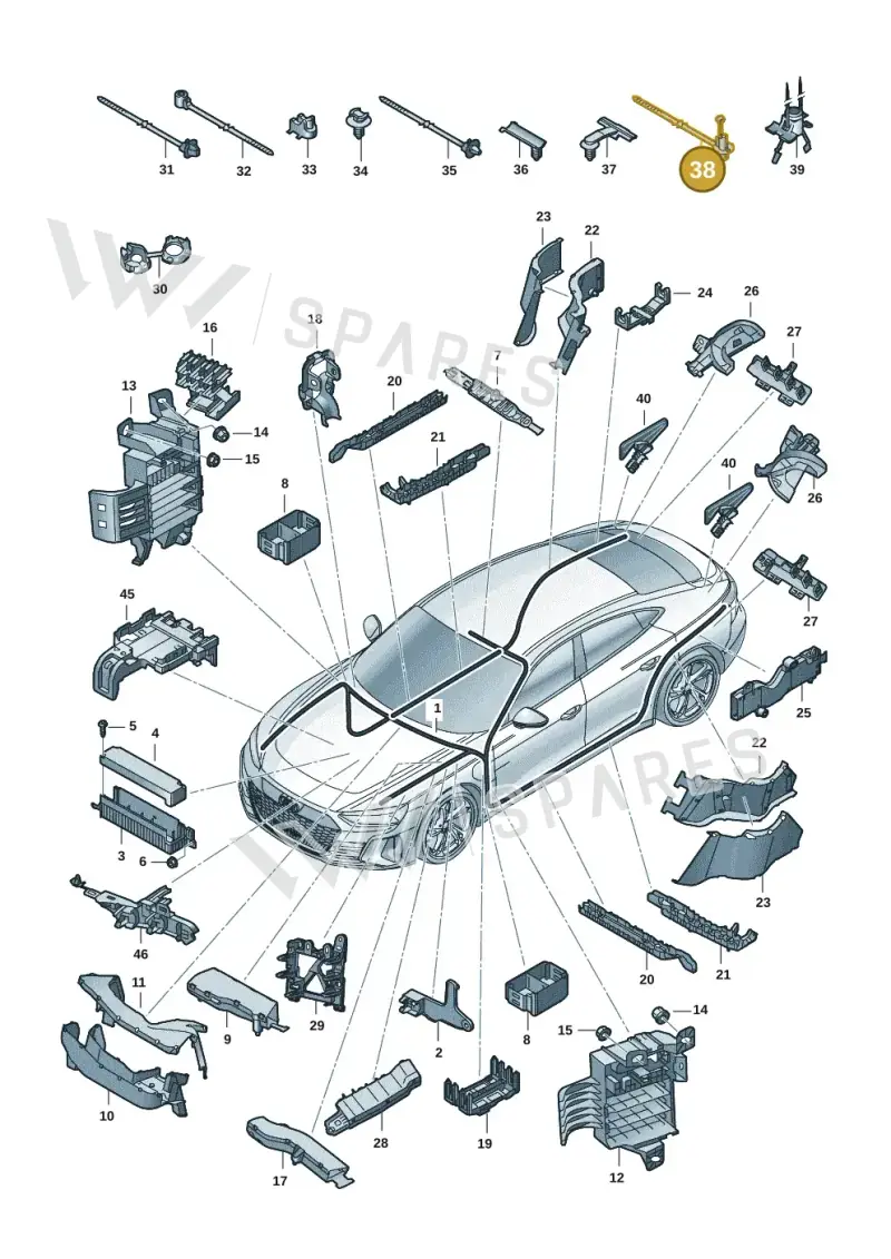 3D0971838 — Audi RS e-tron GT (2020-2020) diagram 4j1971800, position 38