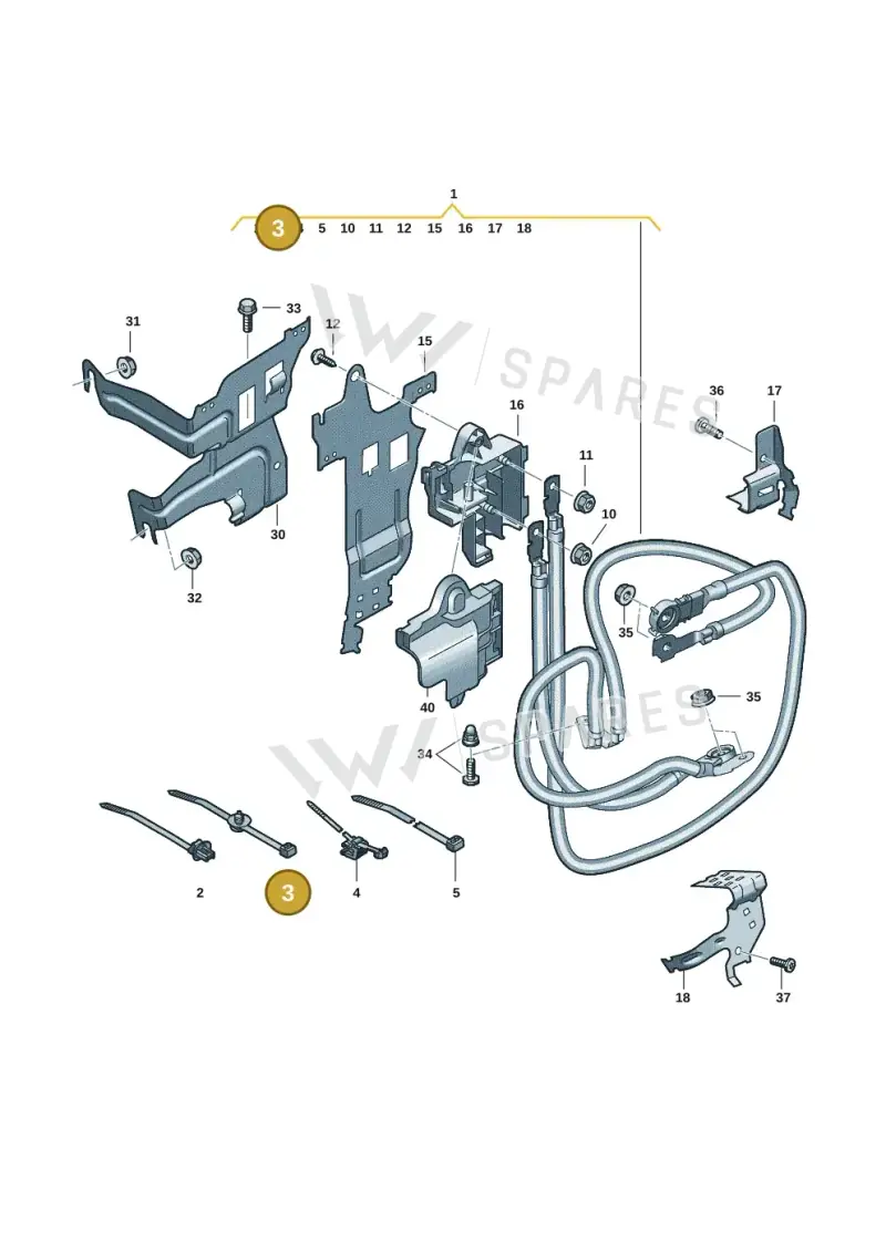 3D0971838K — Audi A5 Limo 2.0 (2024-) diagram 8wk972080, position 3