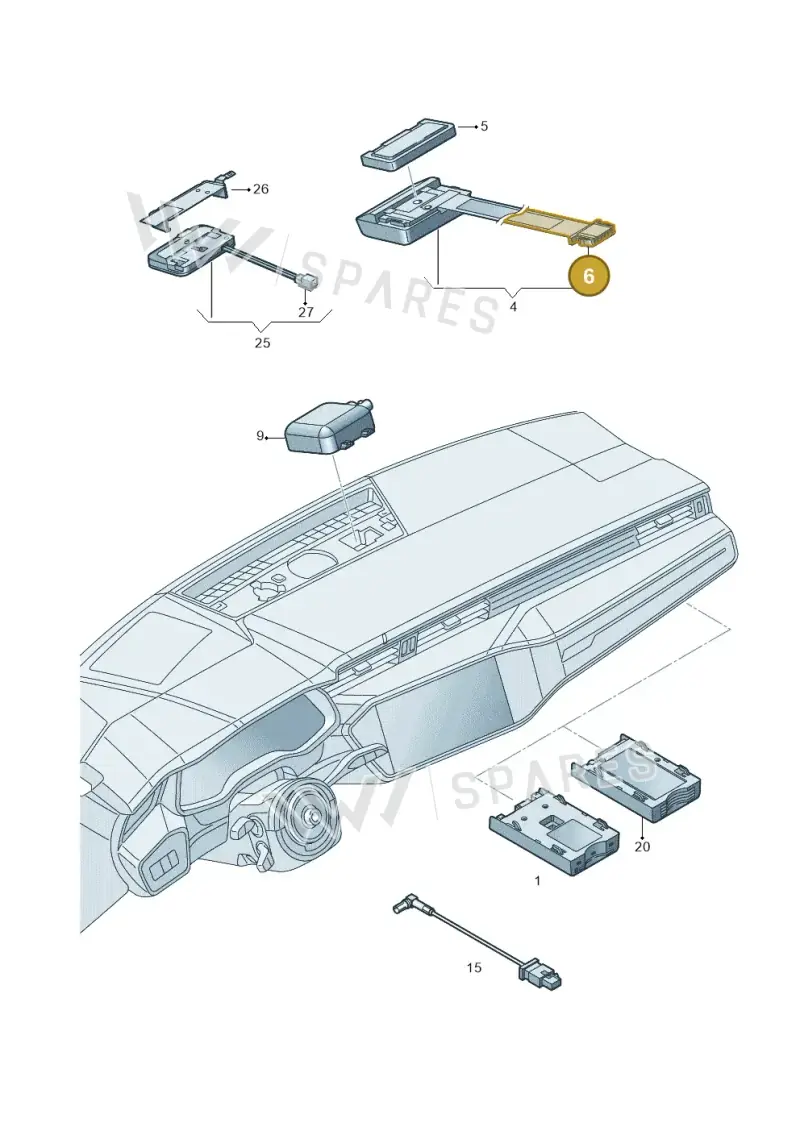 3D0972708 — Audi RS6 Avant (2019-) diagram 435035570, position 6