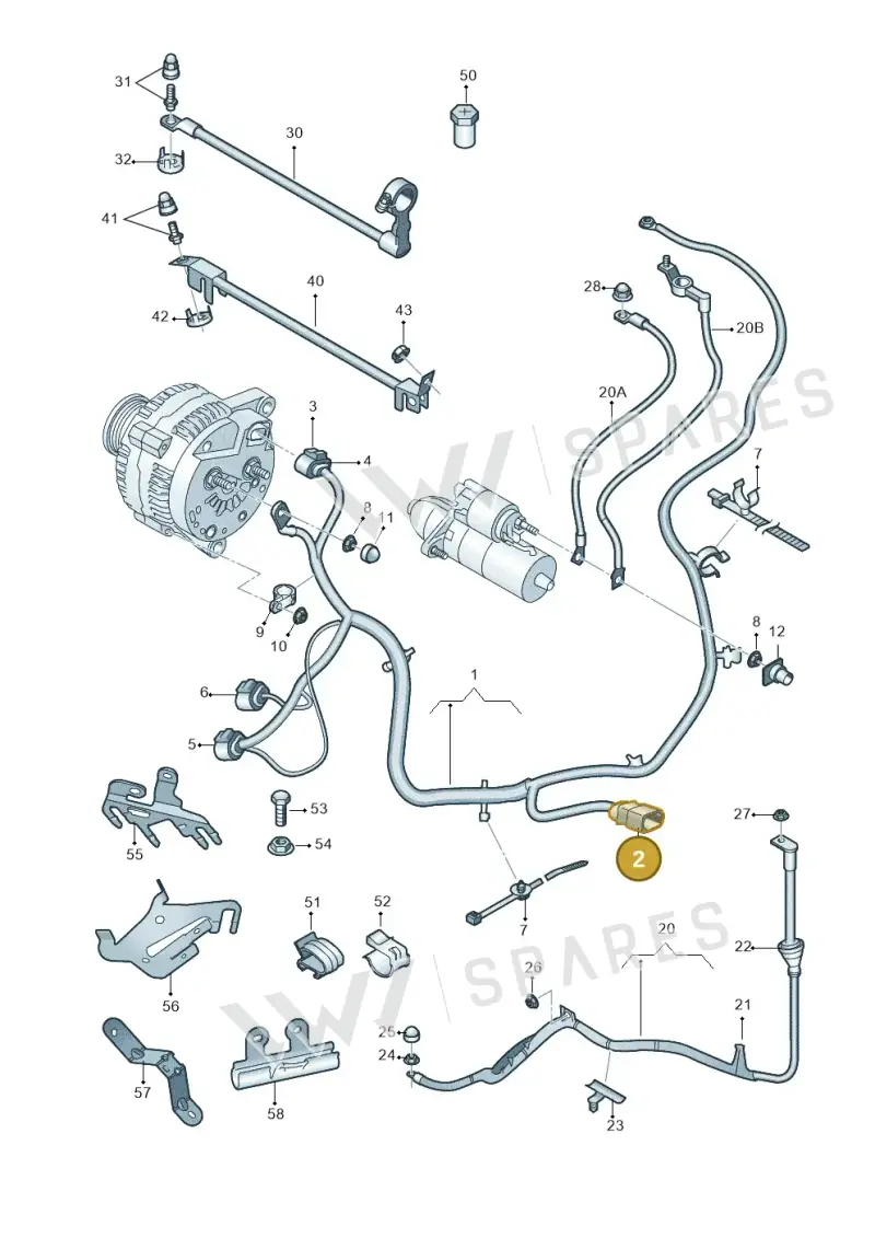 3D0973824G — Audi A1 Sportback (2010-2015) diagram 708972000, position 2