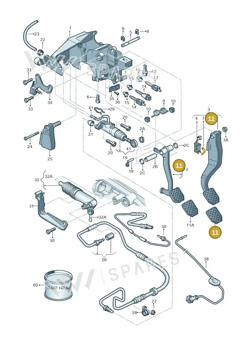 3D1723173A — Audi RS6 qu. (2003-2004) diagram 156721250, position 11
