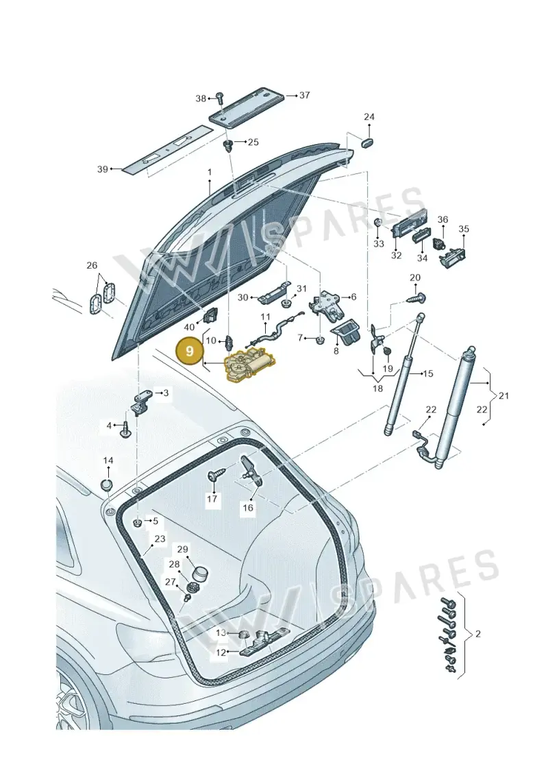 3G0827887C — Audi Q4 Sportback (2021-2022) diagram 89a827000, position 9