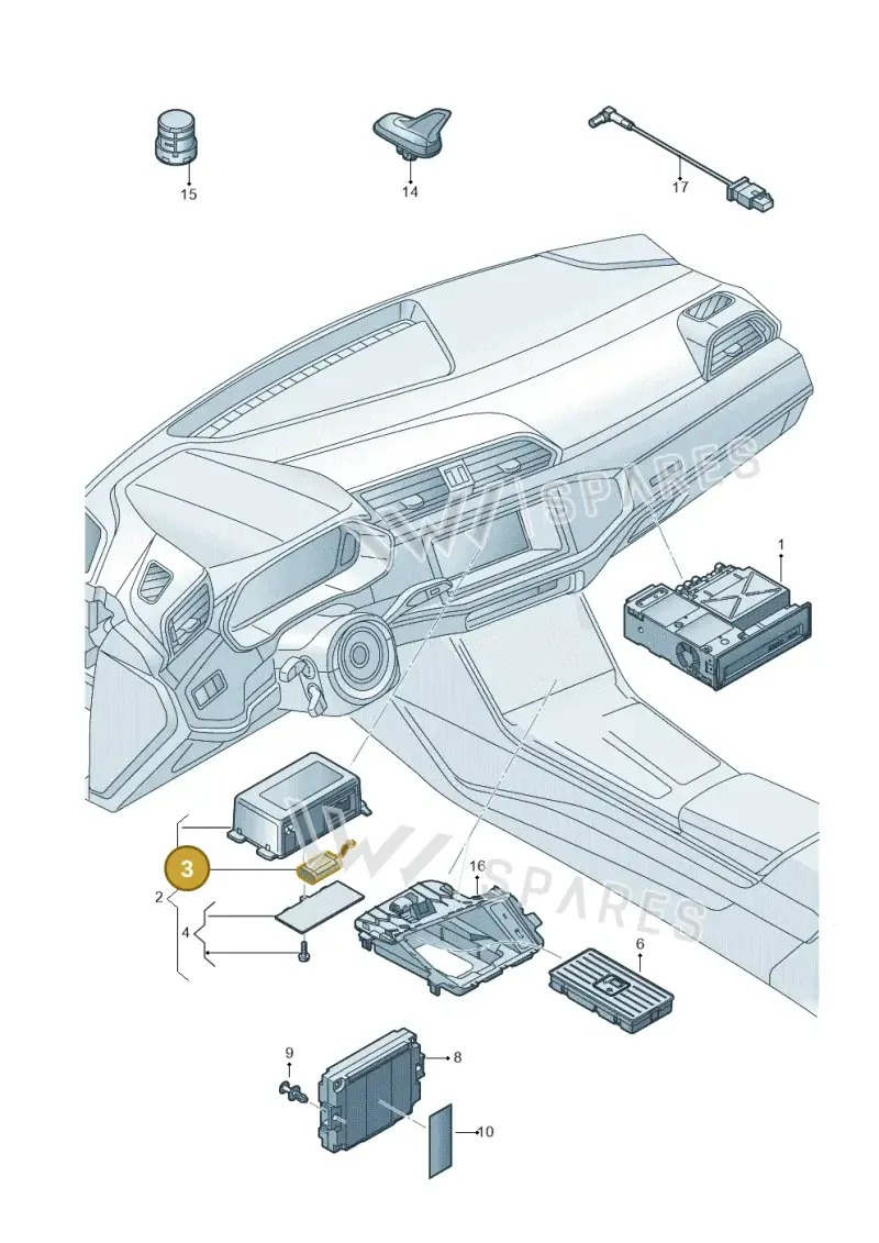 3G0915089A — Audi RSQ3 Sportback (2019-2024) diagram 597035550, position 3
