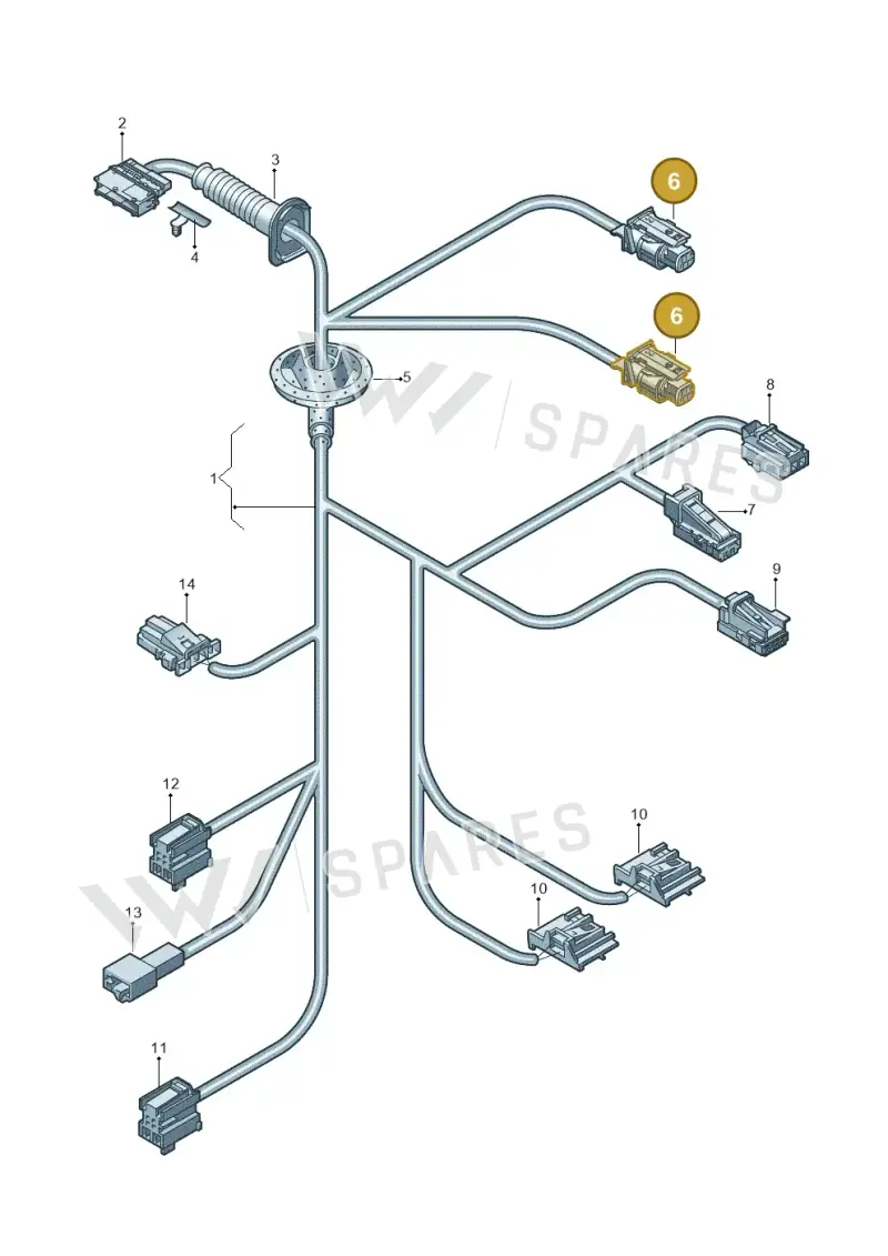 3G0973708A — Audi A3 Sportback (2019-2021) diagram 596972370, position 6