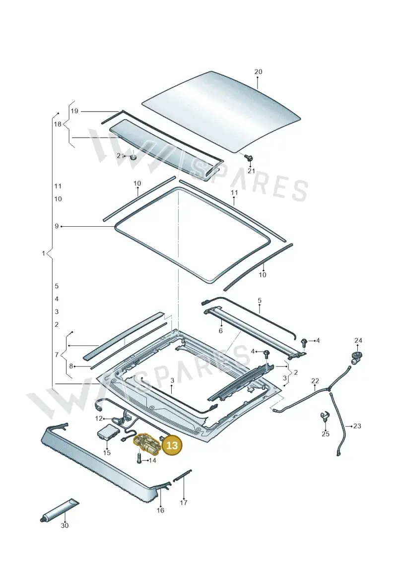 3G5877795 — Audi RS6 Avant (2019-) diagram 430877010, position 13