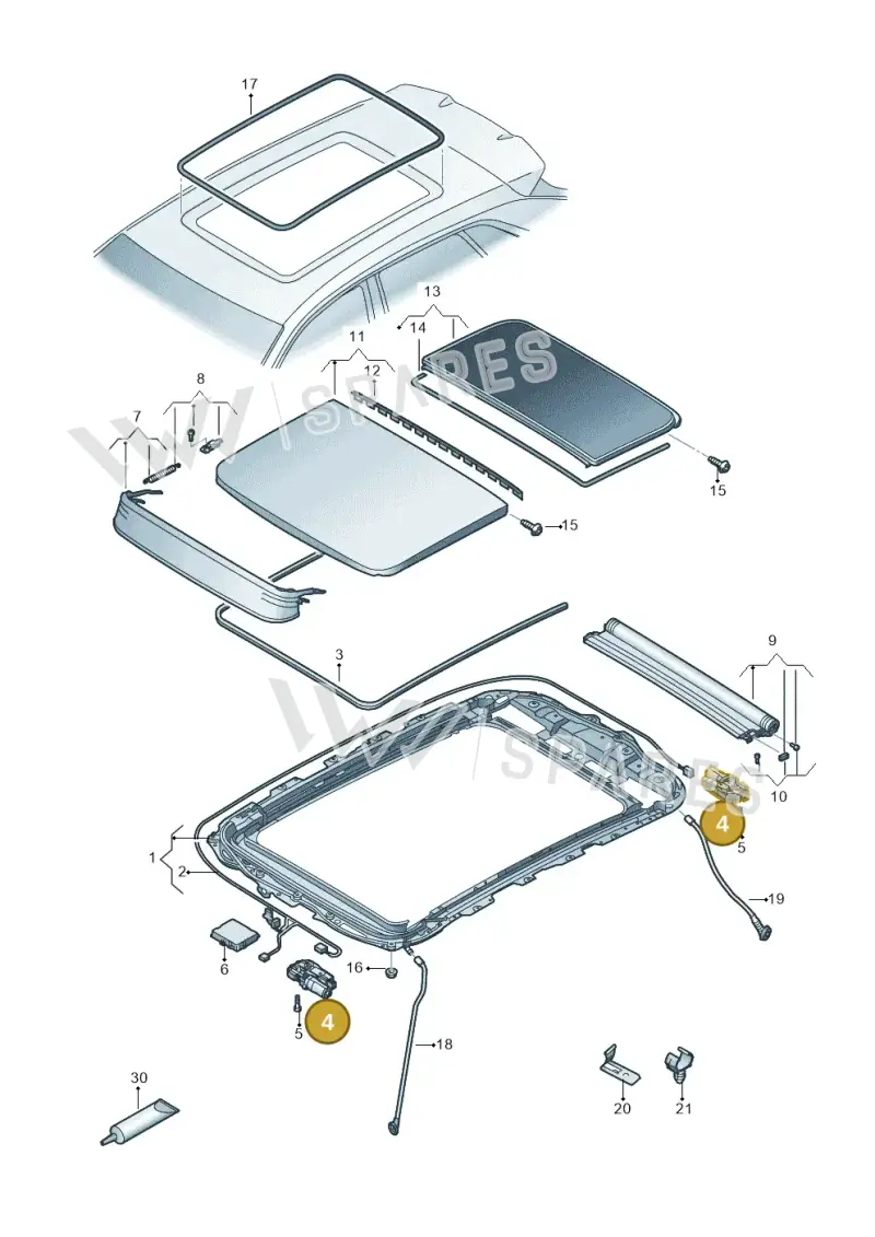 3G5877795 — Audi Q4 Sportback (2021-2022) diagram 89a877000, position 4