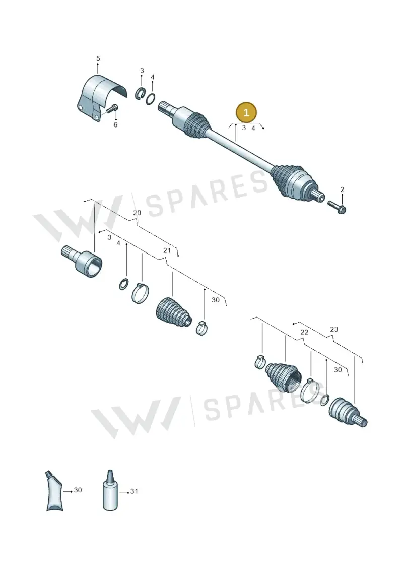 3Q0407271BA — Audi Q3 quattro (2018-2019) diagram 828407600, position 1