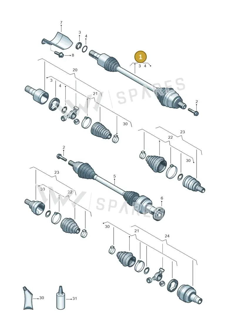 3Q0407271CD — Audi Q3 quattro (2018-2019) diagram 884407700, position 1