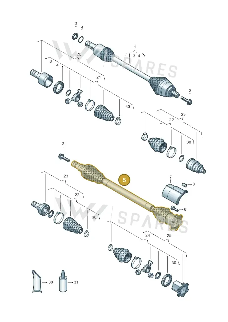 3Q0407762JX — Audi Q3 quattro (2018-2019) diagram 827407390, position 5