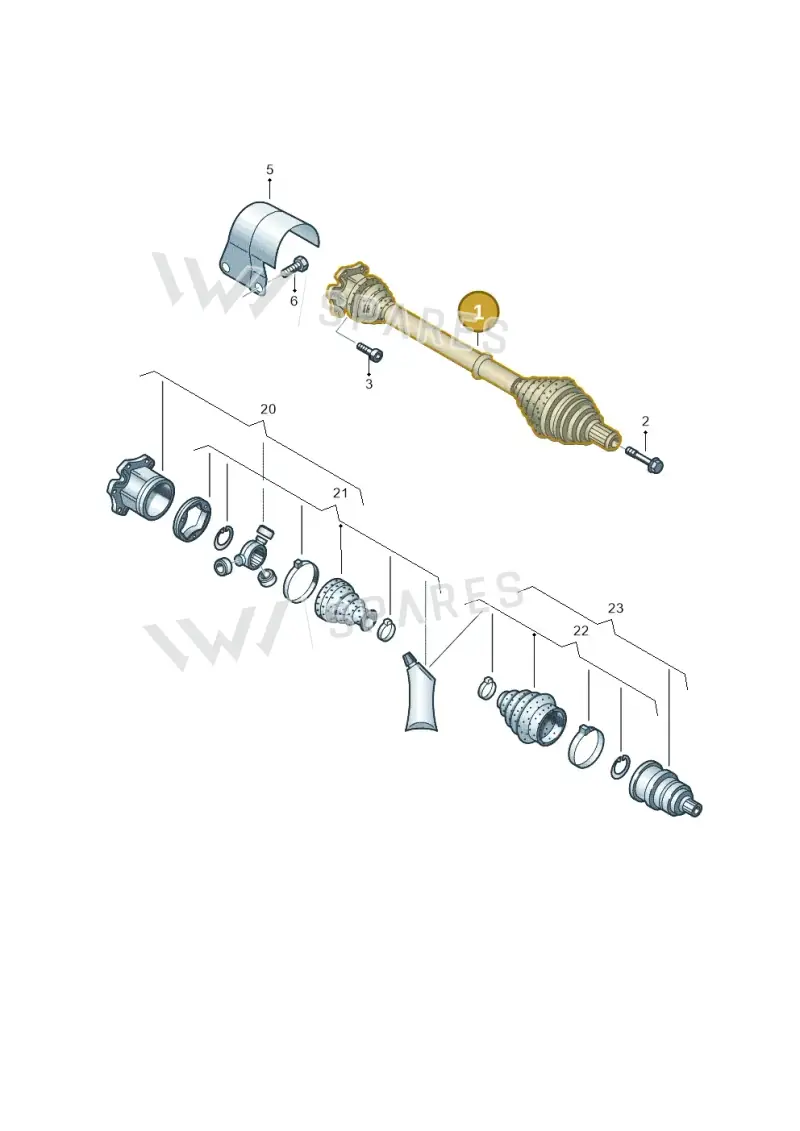 3Q0407762JX — Audi TTS Coupe 2.0 (2014-2023) diagram 890407130, position 1