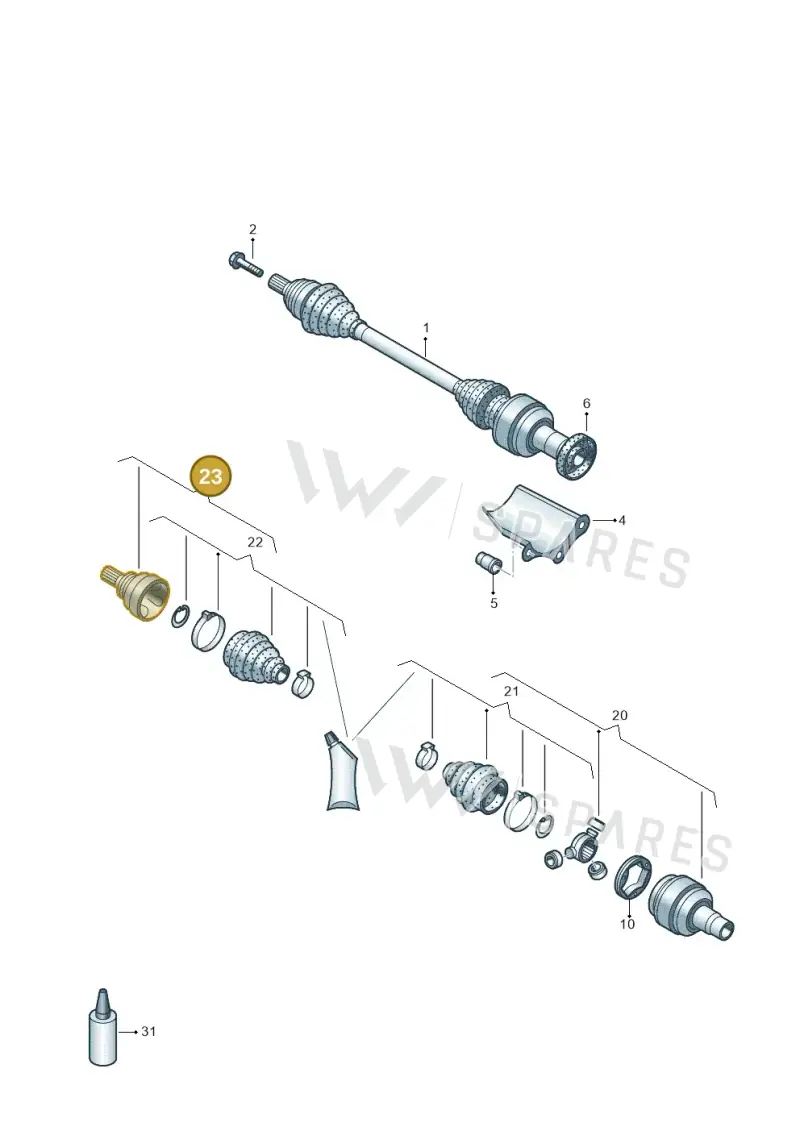 3Q0498099E — Audi A3 Sportback (2019-2021) diagram 855407540, position 23