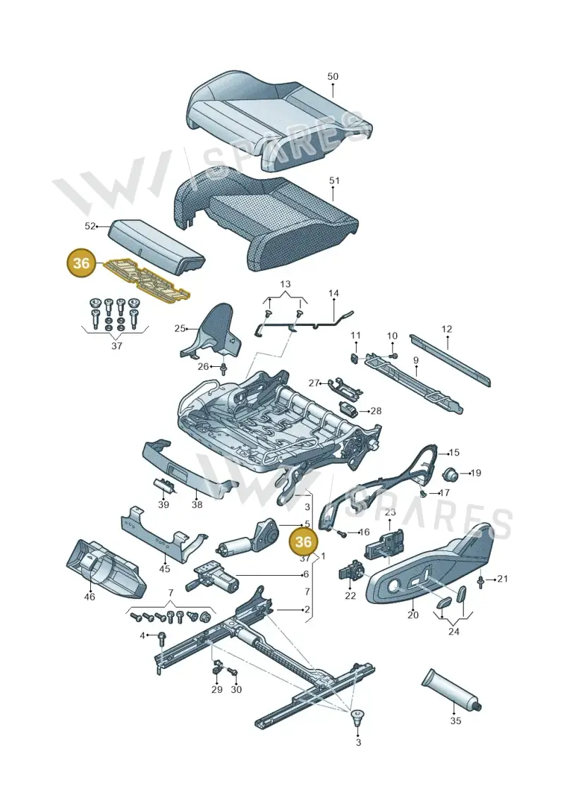 3Q0881057 — Audi RS4 Avant (2017-) diagram 849881100, position 36