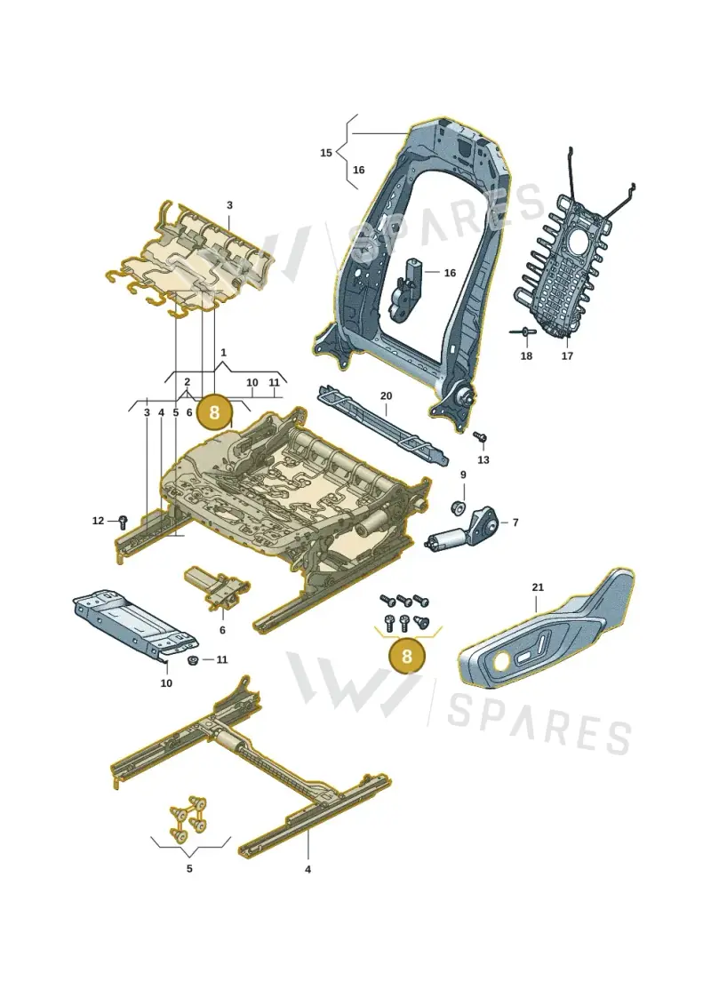 3Q0898716A — Audi A5 Limo 2.0 (2024-) diagram 8wy881100, position 8