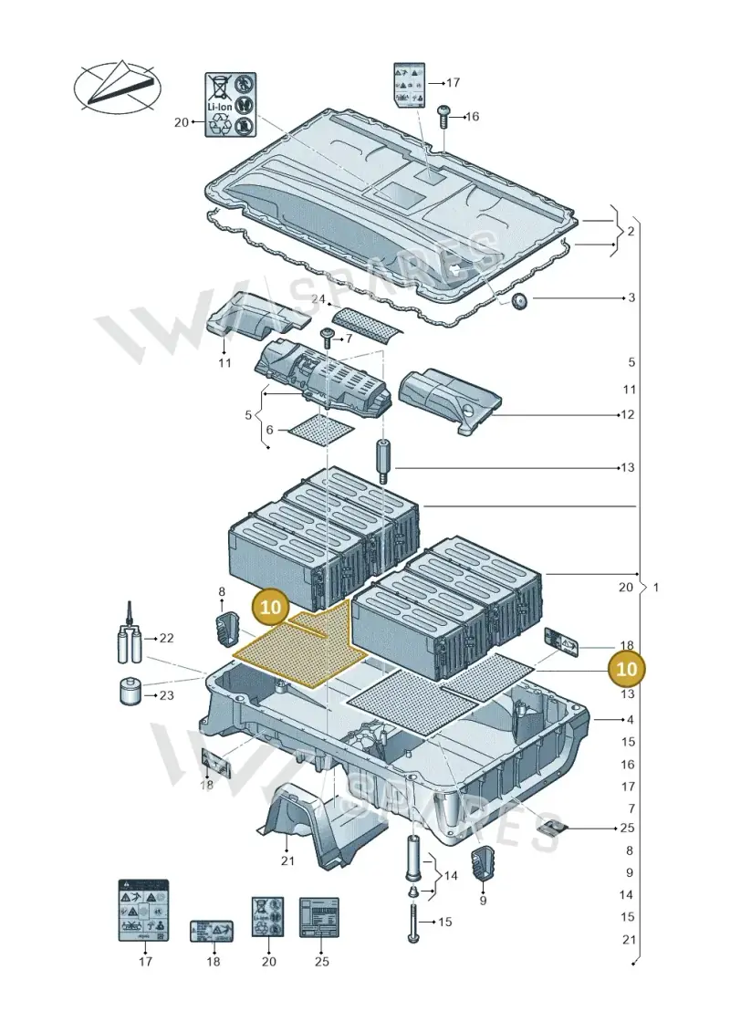 3Q0907352 — Audi A3 Sportback (2016-2020) diagram 890915052, position 10