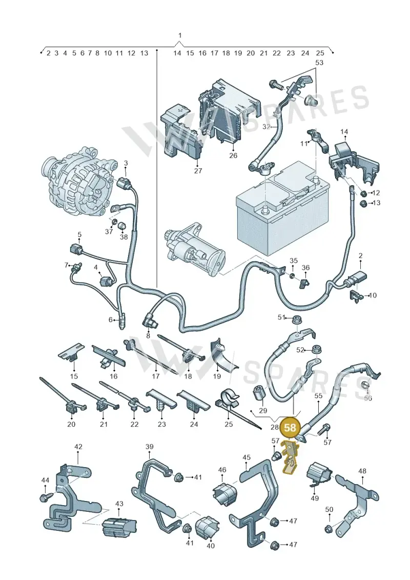 3Q0911137L — Audi A3 Sportback (2019-2021) diagram 596972000, position 58