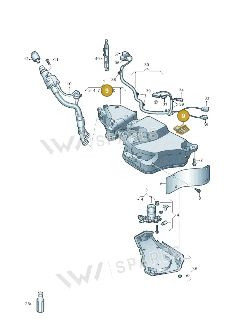 3Q0941329 — Audi A3 Sportback (2019-2021) diagram 596201420, position 9