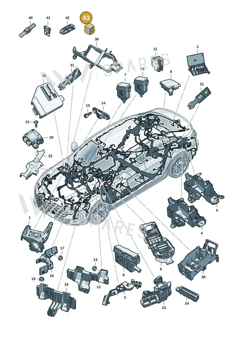 3Q0951253 — Audi A5 Limo 2.0 (2024-) diagram 8wh971805, position 43