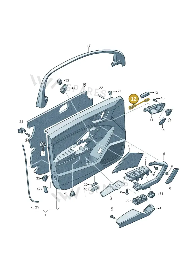3V0919173A — Audi RSQ3 Sportback (2019-2024) diagram 597867000, position 12