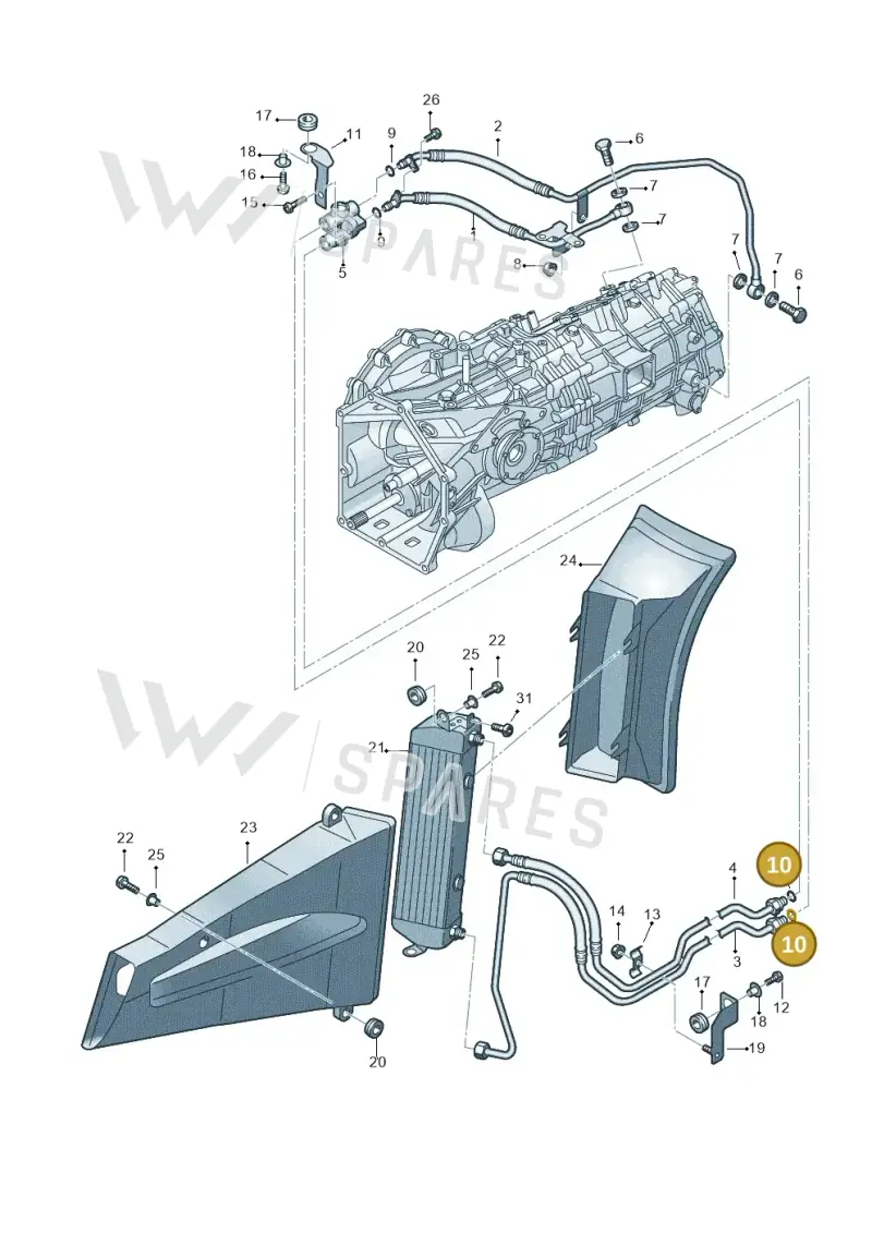 3W0301323 — Audi R8 qu. 5.2 (2012-2015) diagram 618317500, position 10