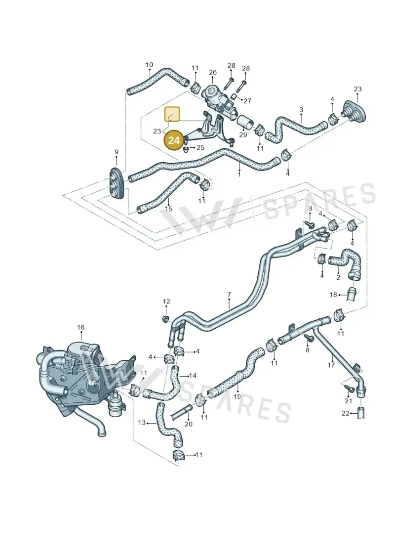 3W0805596 — Audi A7 Sportback (2014-2018) diagram 788261500, position 24