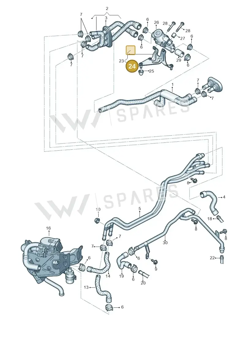 3W0805596 — Audi A7 Sportback (2014-2018) diagram 788261550, position 24