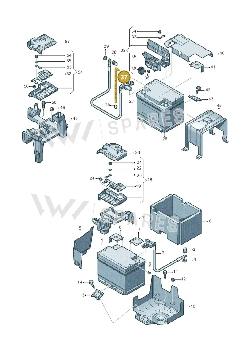 3W0915531A — Audi A1 Sportback (2010-2015) diagram 708915000, position 37