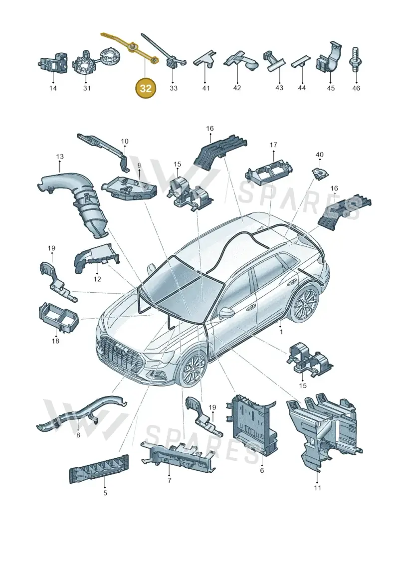 3W0971838 — Audi Q4 Sportback (2021-2022) diagram 89a971800, position 32