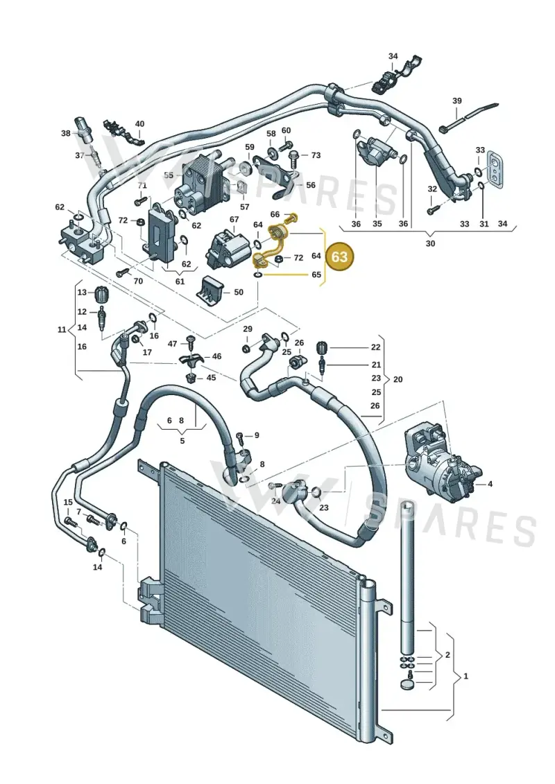 3WA816732 — Audi A3 Sportback (2019-2021) diagram 596260702, position 63