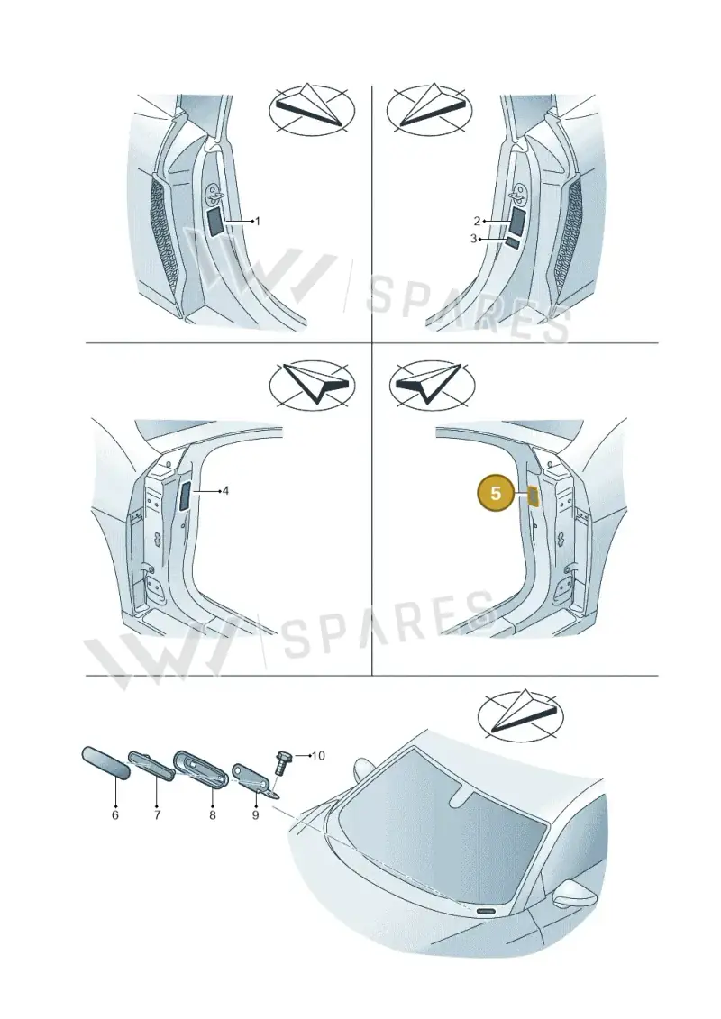 420010552D — Audi R8 Spyder (2015-2024) diagram 872010150, position 5