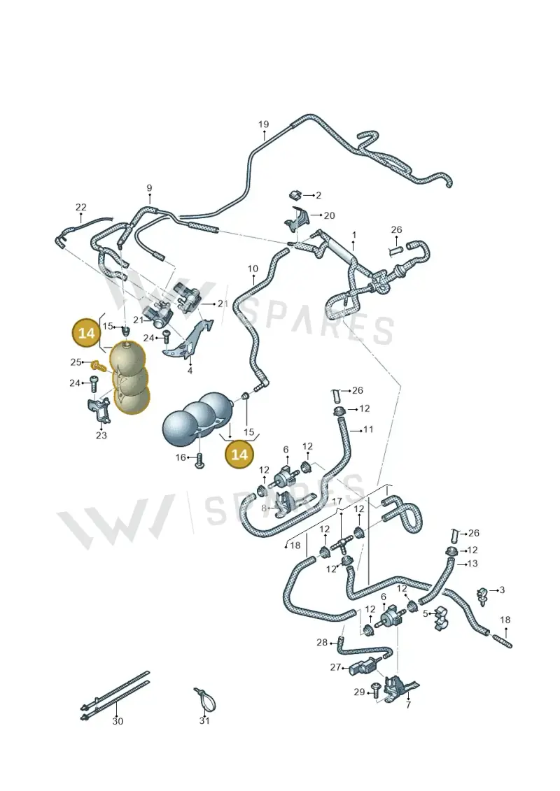 420131541 — Audi R8 Spyder (2015-2024) diagram 872133220, position 14