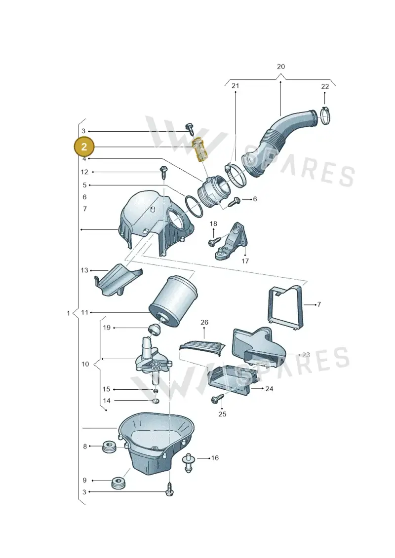 420133471 — Audi A8L qu. 3.0 TDI (2013-2018) diagram 696129050, position 2