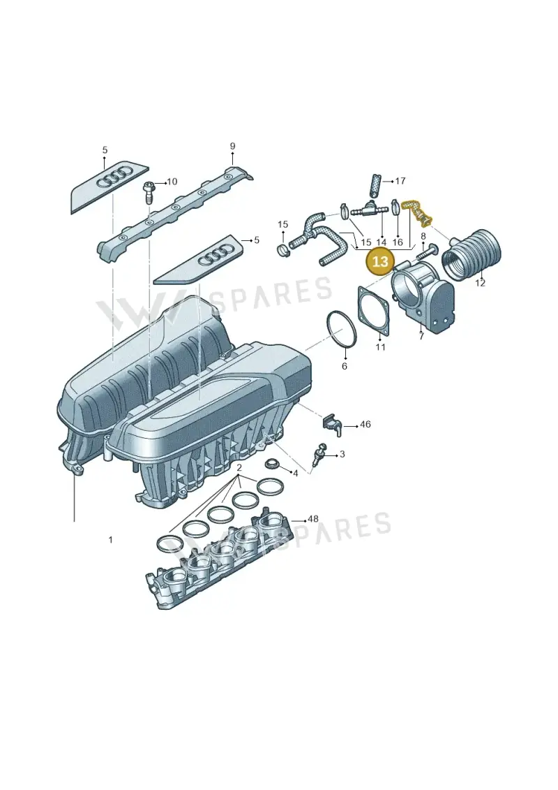 420133750 — Audi R8 Spyder (2015-2024) diagram 872133210, position 13