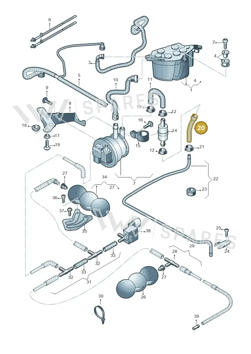 420201389B — Audi R8 qu. 5.2 (2012-2015) diagram 618201600, position 20