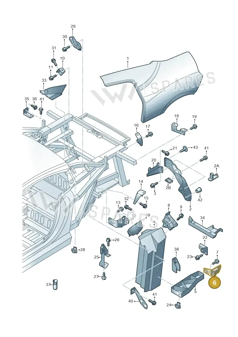 420810690A — Audi R8 qu. 5.2 (2012-2015) diagram 618809500, position 6