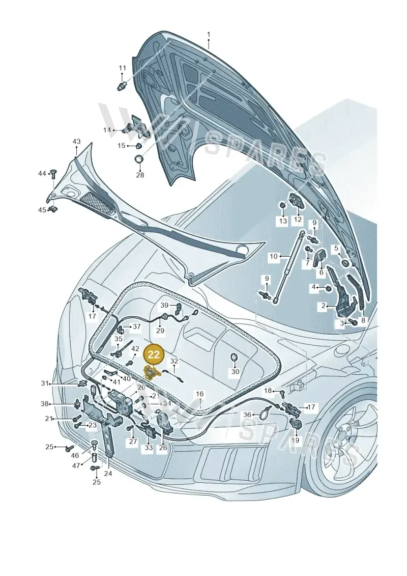420810773 — Audi R8 Spyder (2015-2024) diagram 872823000, position 22