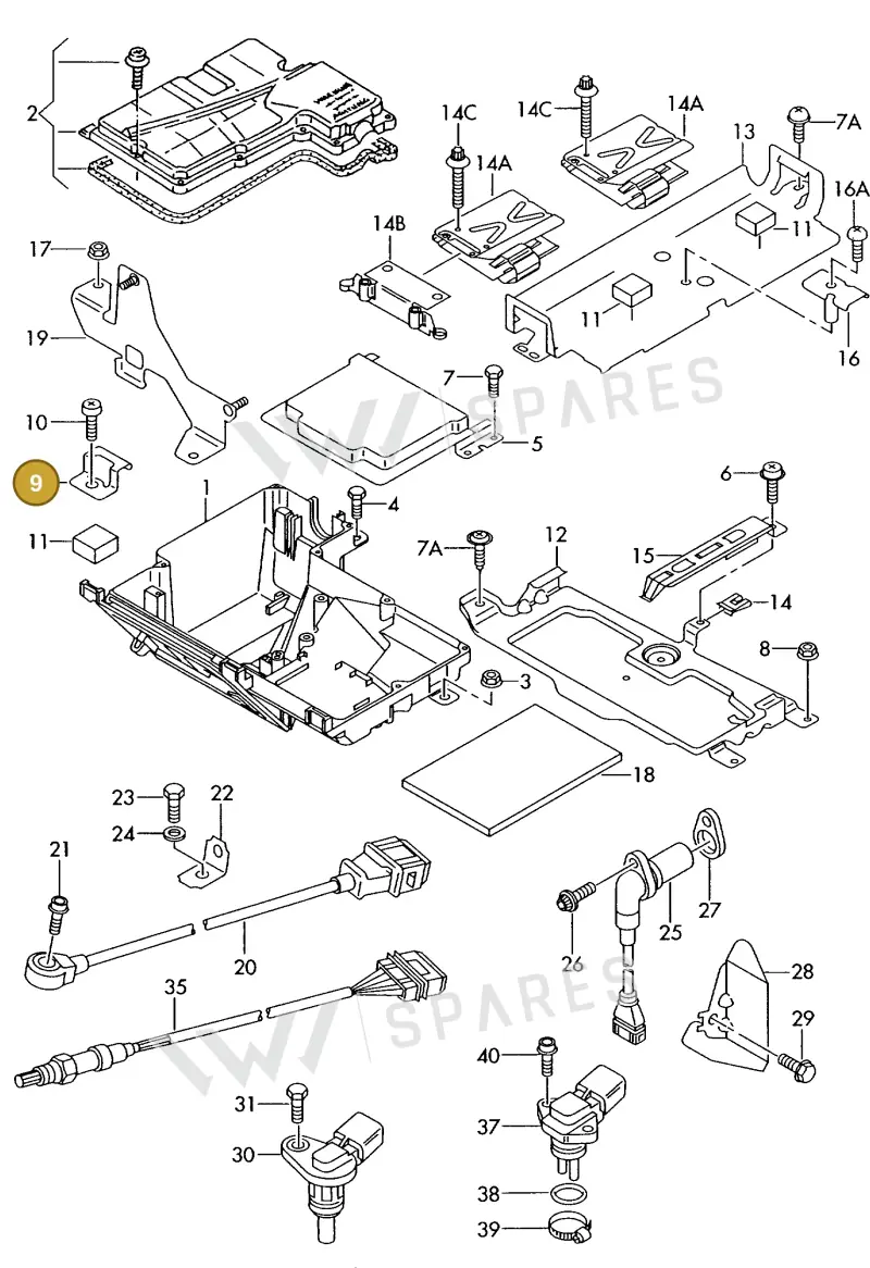 420907353 — Audi A8 quattro (1999-2002) diagram 255906000, position 9