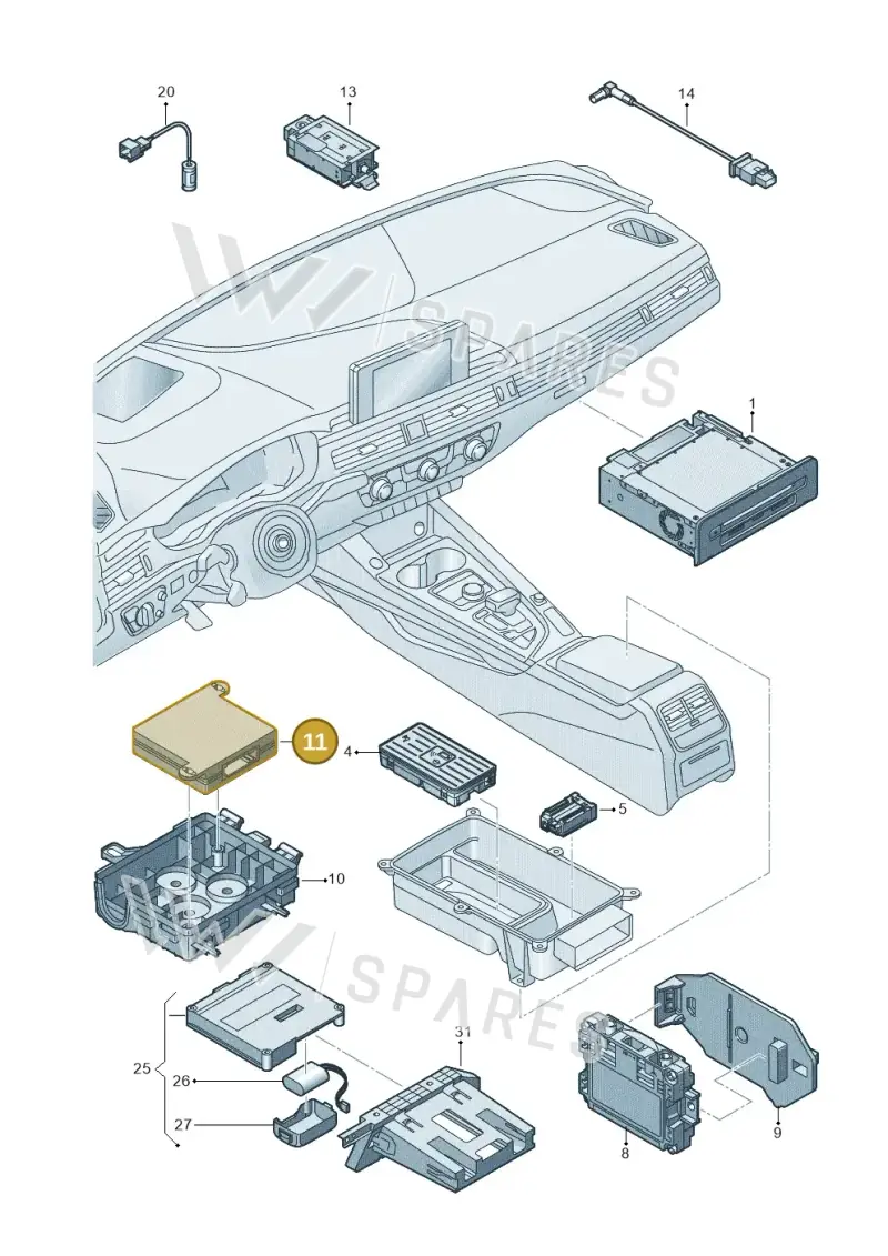 420907394B — Audi A5 Cabrio 2.0 (2016-2018) diagram 848035055, position 11