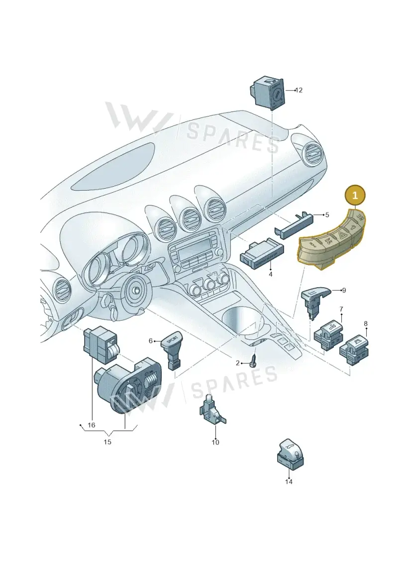 424927137S5PR — Audi R8 qu. 5.2 (2012-2015) diagram 609941500, position 1