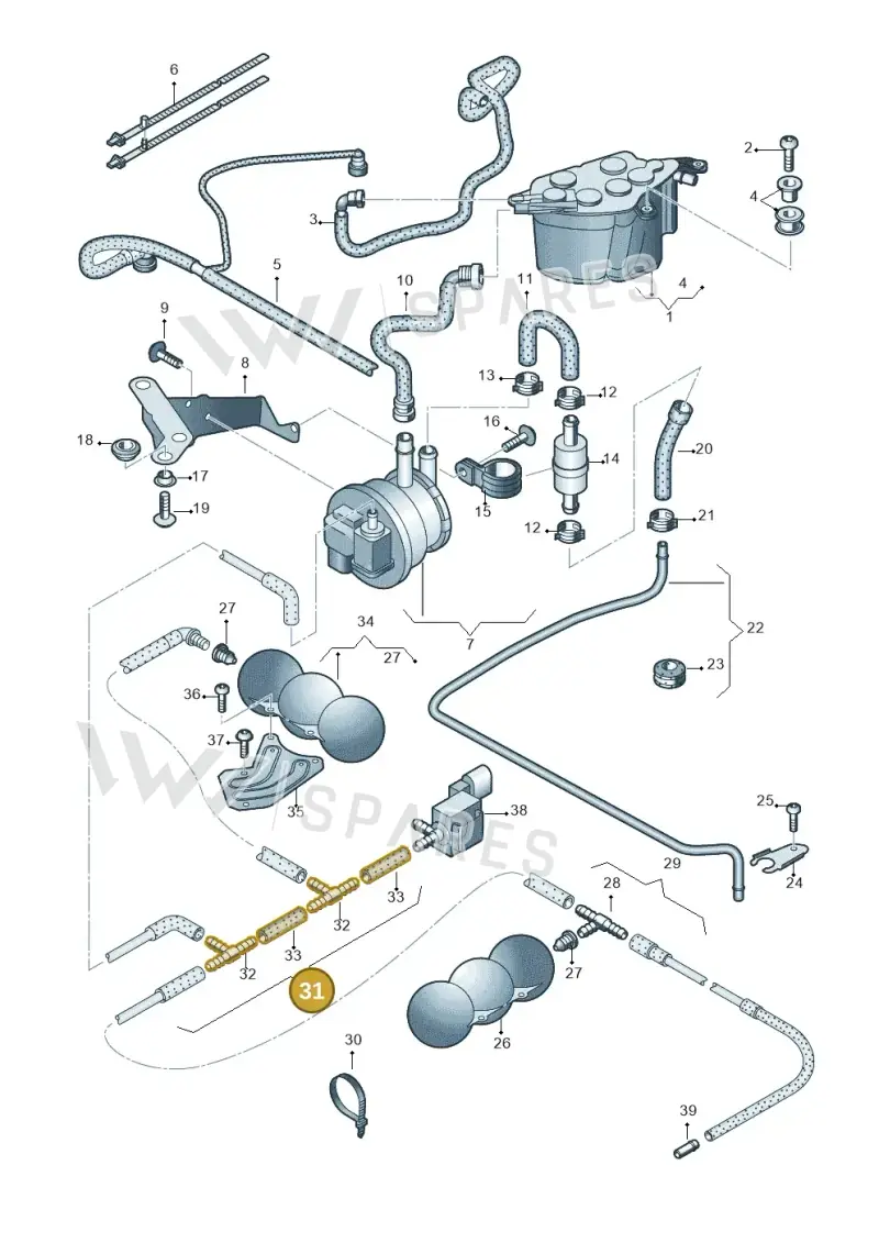 427131051A — Audi R8 qu. 5.2 (2012-2015) diagram 618201600, position 31