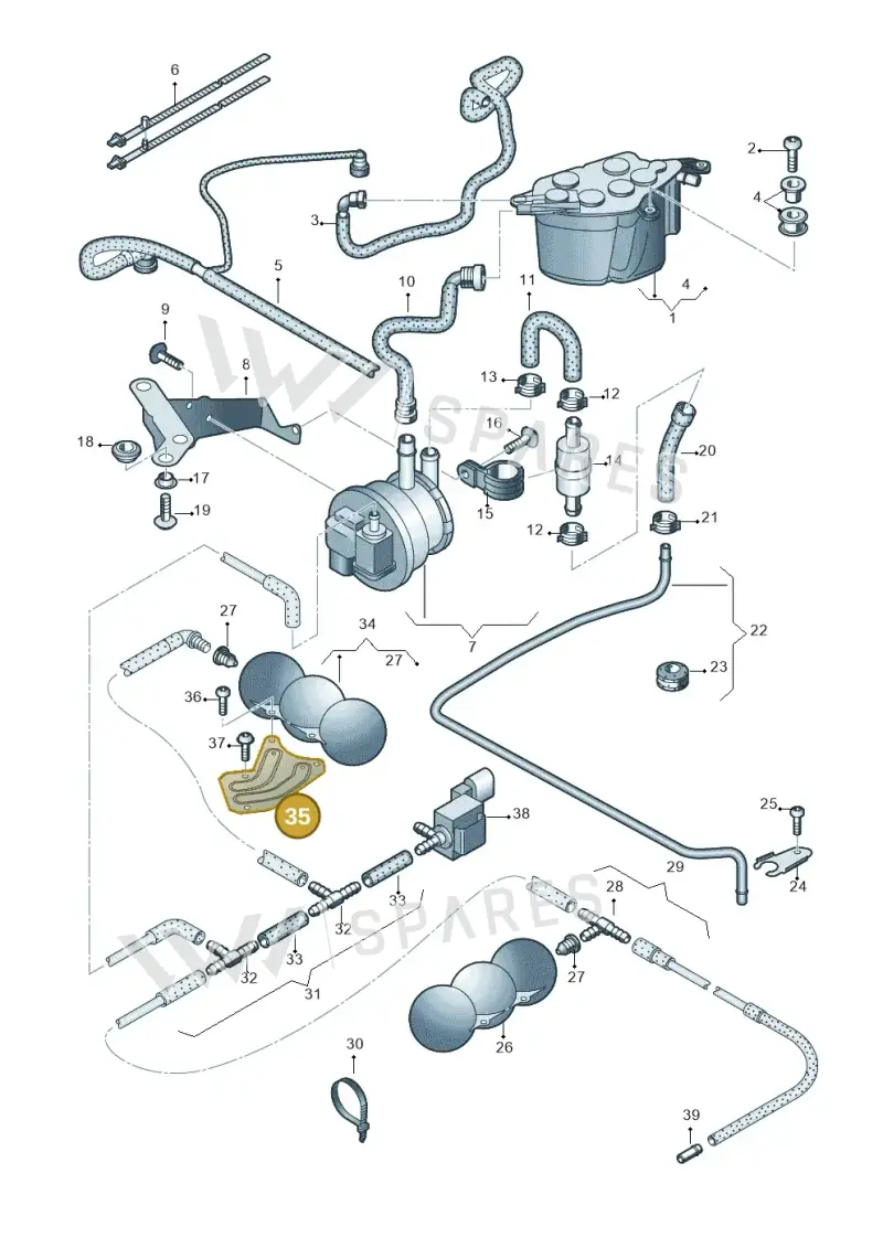 427809163A — Audi R8 qu. 5.2 (2012-2015) diagram 618201600, position 35
