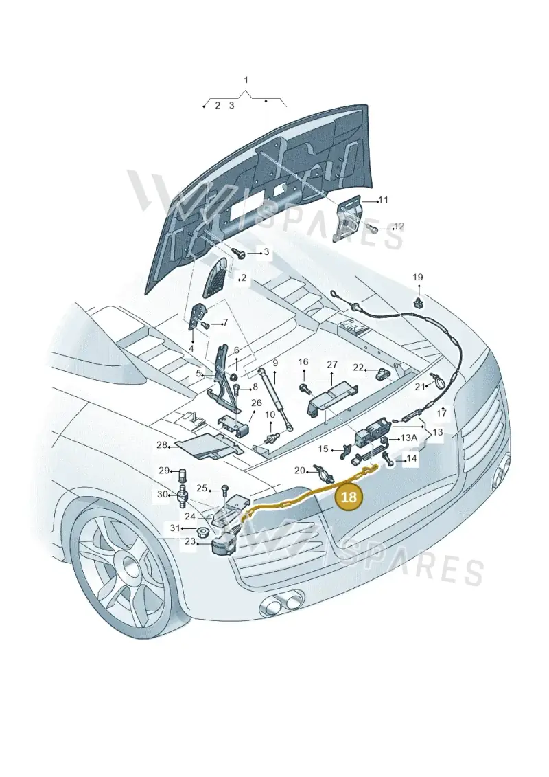 427827531E — Audi R8 qu. 5.2 (2012-2015) diagram 618827200, position 18
