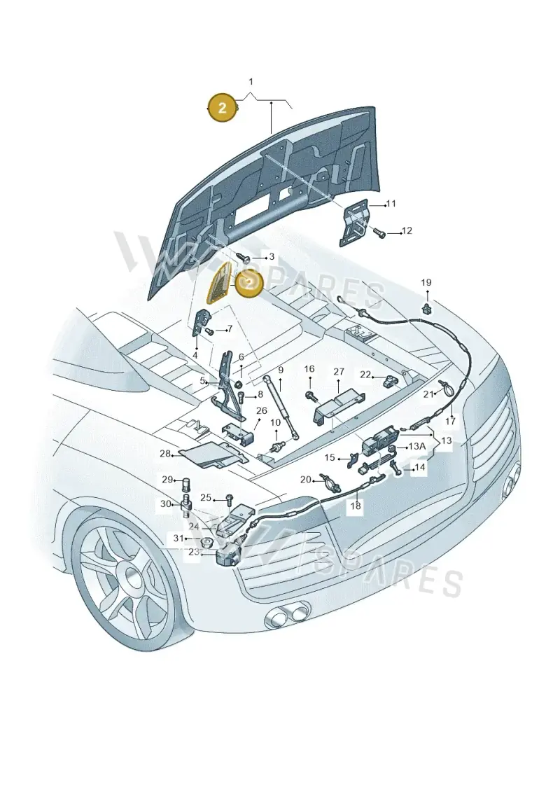 427827924E — Audi R8                08> (2007-) diagram 618827200, position 2