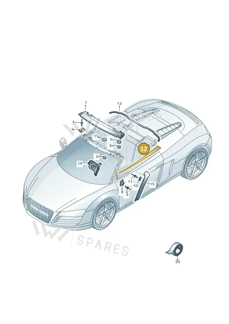 427853267CGRU — Audi R8 qu. 5.2 (2012-2015) diagram 618853100, position 12