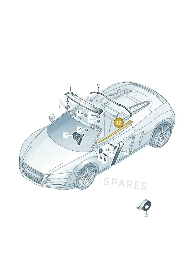 427853268CGRU — Audi R8 qu. 5.2 (2012-2015) diagram 618853100, position 12
