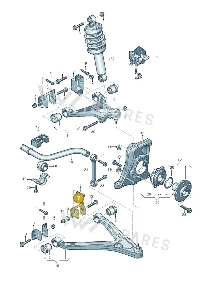 42B407457C — Audi R8 qu. 5.2 (2012-2015) diagram 752407000, position 7